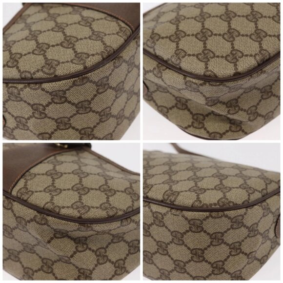 GUCCI GG Supreme Web Sherry Line Bag PVC Beige Gold 001 123 6177 Auth ka654 - Picture 14 of 16